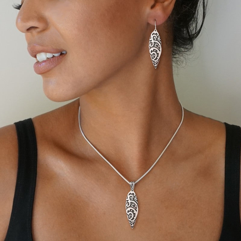 Buy Elegant Leaf Design Silver Earrings |GRT Jewellers